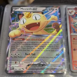 Pokemon Meowth EX Holo Card POR 062/088 English TCG - Image 1