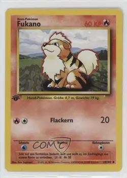 Growlithe German 1st Ed. Pokemon Base Set #28 1999 - Image 1
