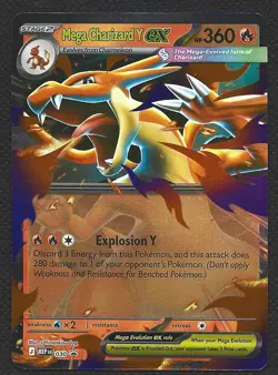 Pokemon Mega Charizard Y ex 030 Mega Evolution Holo Black Star Promo Near Mint - Image 1