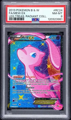 Pokemon Mew EX RC24/RC25 PSA 8 NM-MT B&W Legendary Treasures Radiant Full Art - Image 1