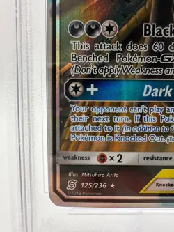 2019 Pokemon S&M Unified Minds UMBREON & DARKRAI GX #125 | TAG TEAM | PSA 9 MINT - Image 4