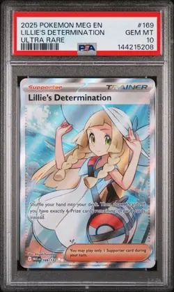 2025 Pokemon Mega Evolution Base #169 FA Lillie's Determination PSA 10 Gem Mint - Image 1
