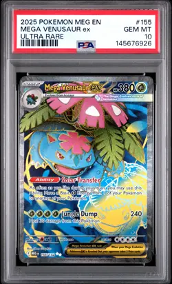 2025 POKEMON MEG EN-MEGA EVOLUTION ULTRA RARE #155 MEGA VENUSAUR EX PSA 10 - Image 1