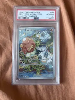 Castform Sunny Form 195/191 PSA GEM MT 10 Illustration Rare Pokemon TCG Surging - Image 1