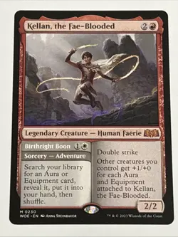 MTG Wilds of Eldraine Kellan, the Fae-Blooded 0230 NM Mythic - Image 1
