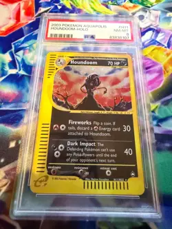 Pokemon HOLO Houndoom PSA graded NM-MT 8 Aquapolis Holo Rare 2003 #H11 - Image 2
