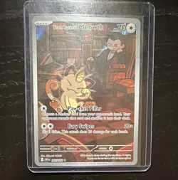 Pokemon TCG Team Rocket's Meowth 203/182 SV10 Destined Rivals Holo IR - Image 1