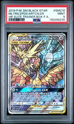 2019 POKEMON SM BLACK STAR PROMO FULL ART/MOLTRES & ZAPDOS & ARTICUNO GX PSA 9 - Image 1