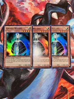 Yugioh! 3x Galaxy Wizard ZTIN-EN011 Ultra Rare 1st Edition Light Play - Image 1
