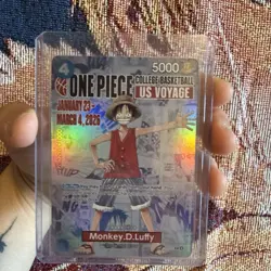 One Piece TCG Monkey D Luffy College Basketball Promotion Card Mint Condition - Image 1