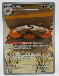 Pokemon Card Crustle 186/182 Full Art Illustration Rare SV10: Destined Rivals - Image 1