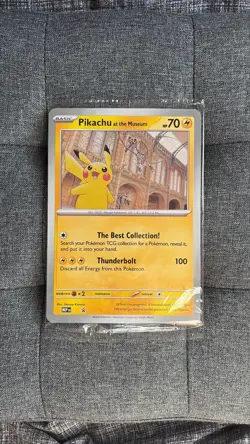 Pikachu At The Museum, Pokemon X Natural History Museum Jumbo Promo Pokemon Card - Image 4