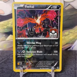 Pokemon League YVELTAL Card STEAM SIEGE XY 65/114 Reverse Foil Promo TCG NM - Image 1