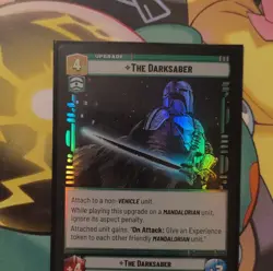 Star Wars Unlimited The Darksaber Mandalorian Upgrade Holo Card Lot SHD-EN FFG - Image 1