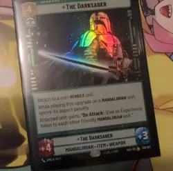 Star Wars Unlimited The Darksaber Mandalorian Upgrade Holo Card Lot SHD-EN FFG - Image 2