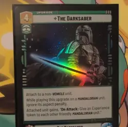 Star Wars Unlimited The Darksaber Mandalorian Upgrade Holo Card Lot SHD-EN FFG - Image 3