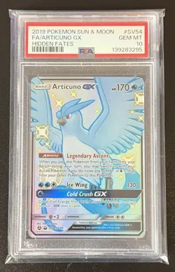 Articuno GX SV54/SV94 Hidden Fates Full Art Rare PSA 10 Gem Mint Pokemon Card - Image 1