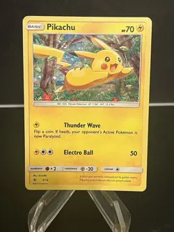 Pokemon Pikachu #005/012 McDonald's 2017 HP70 Basic Holo Promo English 2016 Card - Image 1