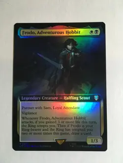 MTG Frodo, Adventurous Hobbit Foil Extended Art - LTR 0087 - NM/M - MTG Magic - Image 1