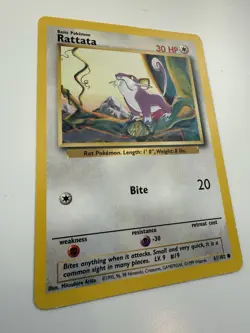 Rattata 61/102 - VINTAGE WOTC POKEMON CARD - BASE SET - LP - Image 2