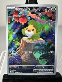 Pokemon TCG Sewaddle 087/086 White Flare Illustration Rare English Card NM - Image 1