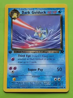 Dark Golduck 37/82 - Team Rocket Vintage WOTC Pokemon TCG Card LP - Image 1