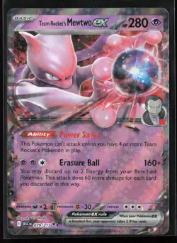 Team Rocket's Mewtwo ex 079/217 ME: Ascended Heroes Pokemon TCG NM - Image 1