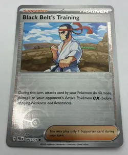 Pokemon TCG Prismatic Evolutions Black Belt’s Training 099/131 Reverse Holo NM - Image 1