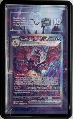 Pokemon 2024 Charizard ex 234/091 Tera SIR Paldean Fates GEM MINT TAG 10 💎🔥 - Image 3