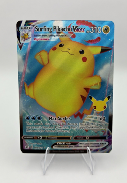 Surfing Pikachu VMAX, Pokemon Near Mint, Celebrations, Ultra Rare, 9/25 - Image 1