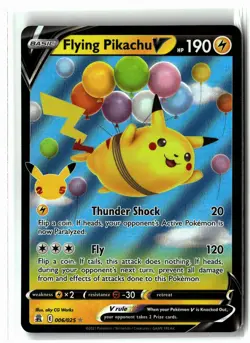 Flying Pikachu V ⭐ 006/025 Holo V Rare Celebrations 2021 Pokemon NM - Image 1