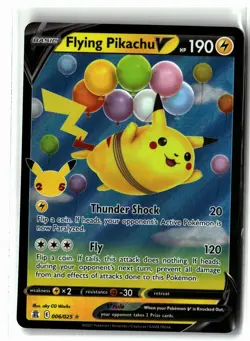 Flying Pikachu V ⭐ 006/025 Holo V Rare Celebrations 2021 Pokemon NM - Image 1