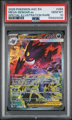 Pokemon 2026 Mega Gengar ex 284/217 SIR Ascended Heroes GEM MINT PSA 10 - Image 1