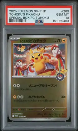 2025 POKEMON JAPANESE SV-P PROMO #260 TOHOKU'S PIKACHU PSA 10 - Image 1