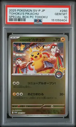 2025 POKEMON JAPANESE SV-P PROMO #260 TOHOKU'S PIKACHU PSA 10 - Image 1
