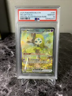 2025 Pokemon Black Bolt Meloetta ex Special Illustration Rare #167/086 PSA 10 - Image 3