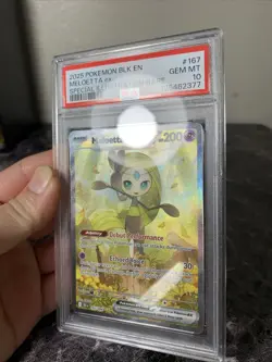 2025 Pokemon Black Bolt Meloetta ex Special Illustration Rare #167/086 PSA 10 - Image 5