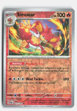 Simisear 021/182 Paradox Rift Uncommon Pokemon Reverse Holo NM - Image 1