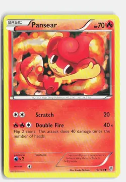 Pansear 19/135 Plasma Storm Common Pokemon LP - Image 1