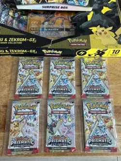 Pokemon Prismatic Evolutions Booster Pack Sealed In Sleeve (LOT OF 6) - Image 1