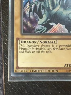 Yugioh TCG Blue Eyes White Dragon Ultra Rare Limited Edition EN002 - Image 3