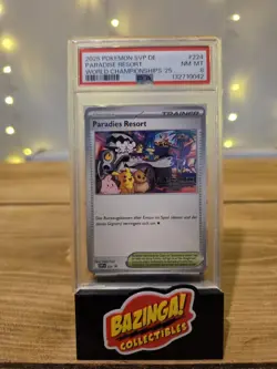 Pokemon Card PSA 8 Paradise Resort DE GERMAN SVP 224 World Promo Anaheim 2025 - Image 1