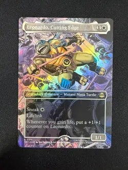 Leonardo, Cutting Edge (BORDERLESS FOIL) - TMNT (Magic) NM - Image 1