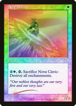Nova Cleric FOIL Onslaught HEAVILY PLD White Uncommon MAGIC MTG CARD ABUGames - Image 1