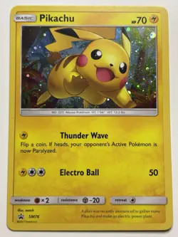 GALAXY HOLO Pikachu SM76 Pokemon Black Star Promo Holographic Foil Rare - LP - Image 1
