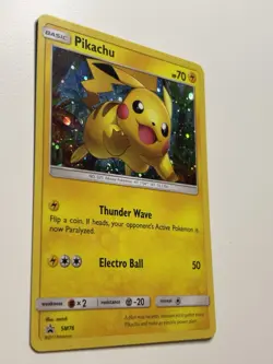 GALAXY HOLO Pikachu SM76 Pokemon Black Star Promo Holographic Foil Rare - LP - Image 2