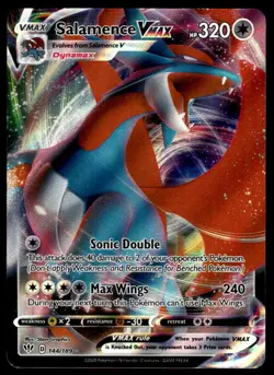 Pokemon TCG SWSH03: Darkness Ablaze #144/189 Salamence VMAX Holo NM - Image 1