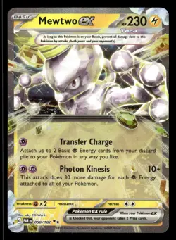 Pokemon TCG SV04: Paradox Rift #058/182 Mewtwo ex NM - Image 1