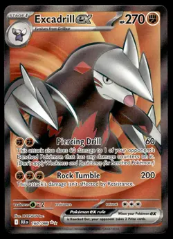 Pokemon TCG SV: Black Bolt #160/086 Excadrill ex Holo NM - Image 1