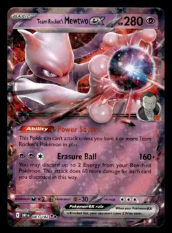 Pokemon TCG SV10: Destined Rivals #081/182 Team Rocket's Mewtwo ex NM - Image 1